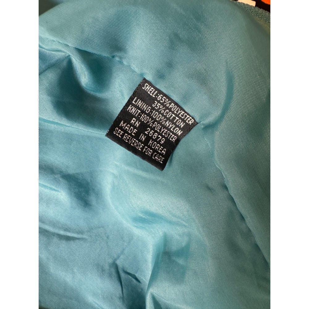 Vintage Members Only Cafe Bomber Racer Jacket 42 Blue Green Full Zip 80's - Picture 7 of 7